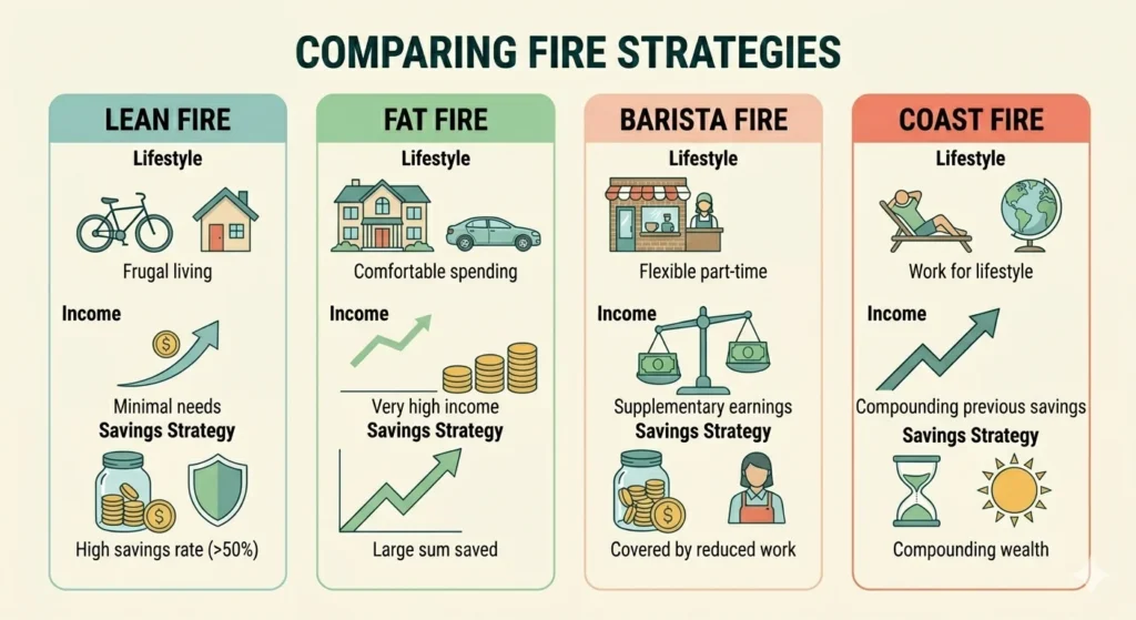 how to calculate fire number using lean fire fat fire barista fire and coast fire strategies